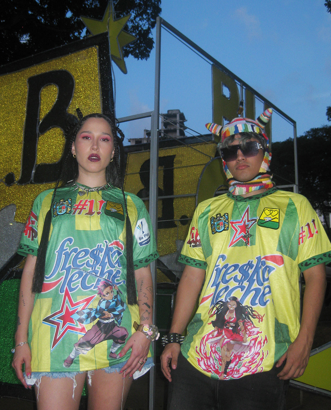 Bucaramanga x Demon Slayer (Nezuko) soccer jersey
